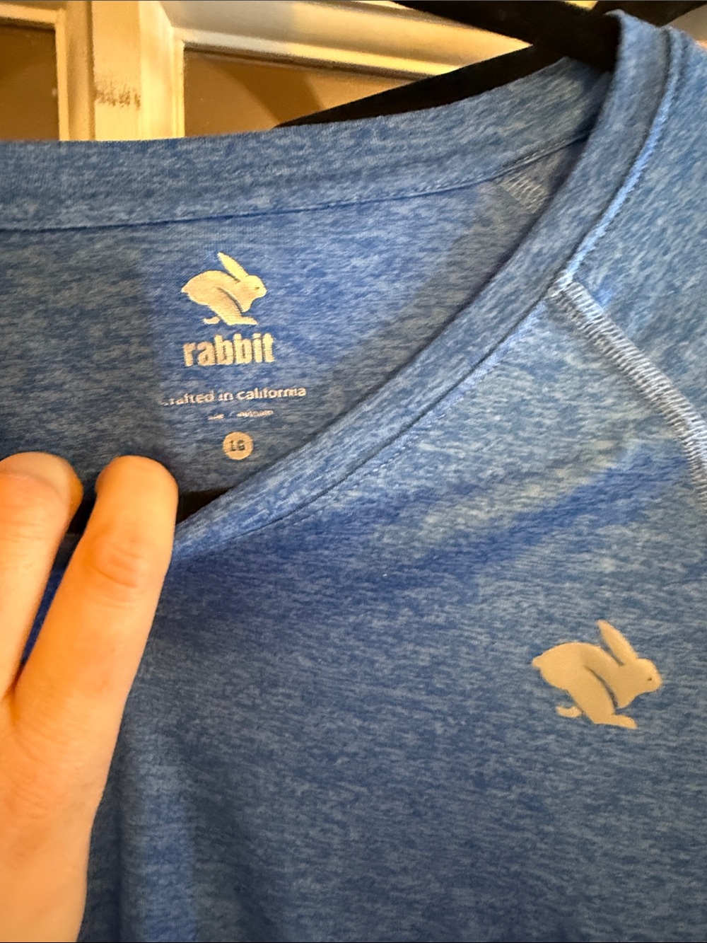 Rabbit Blue Heather Performance Women's Tee for Runners and More - Picture 2 of 4